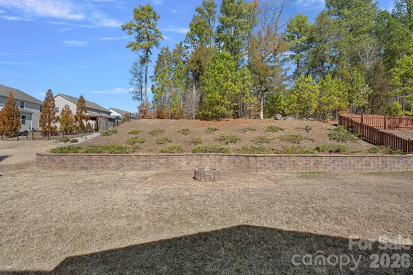 a view of a yard with trees