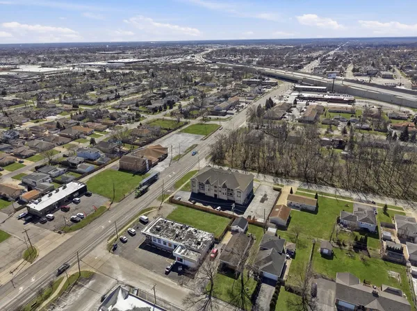 an aerial view of a city