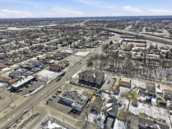 an aerial view of a city