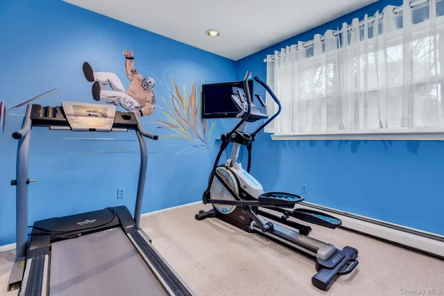 a room with gym equipment