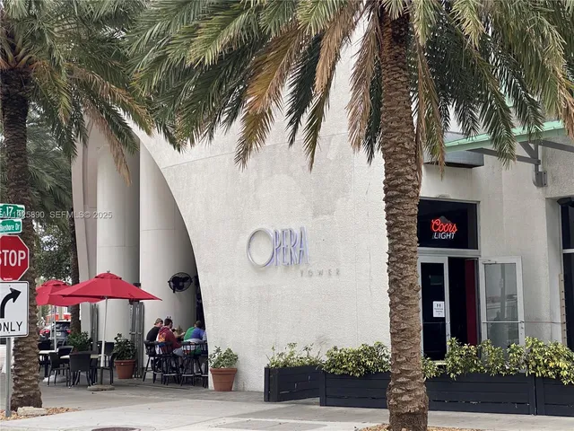 a store with outdoor seating area and furniture