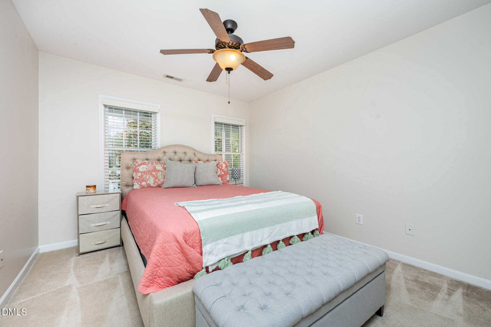 2116 Covered Bridge Court Raleigh, NC 27614 - Photo 27 of 36 a bedroom with a bed and a ceiling fan
