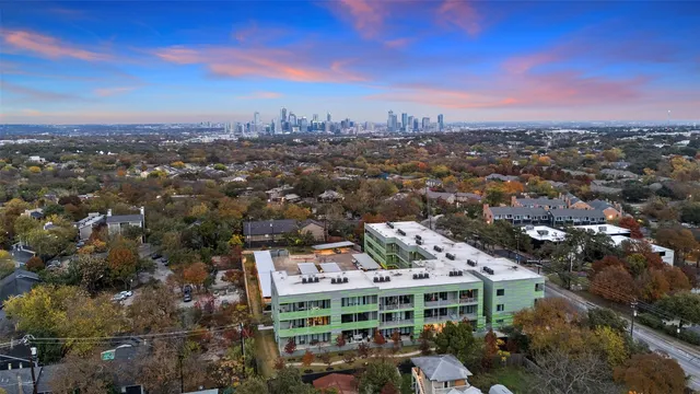 a view of a city with tall buildings