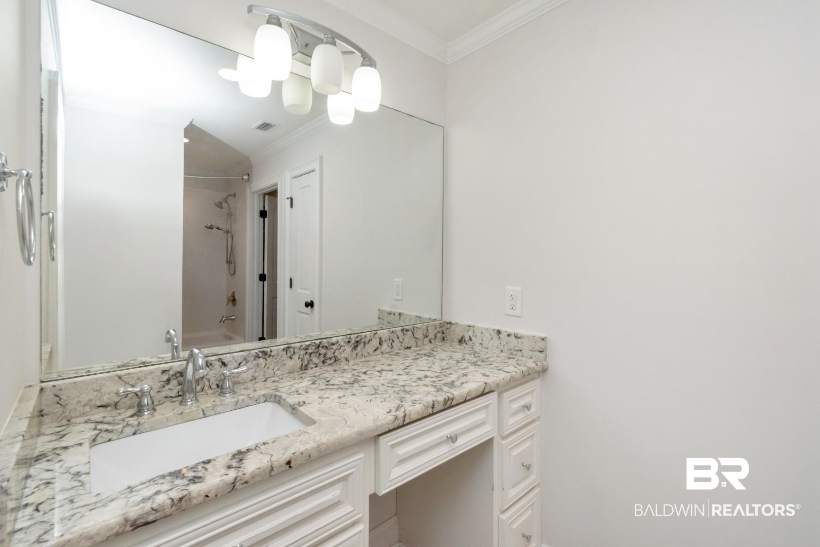 231 Rochester Road Mobile, AL 36608 - Photo 29 of 51 Bathroom with ornamental molding, vanity, and washtub / shower combination