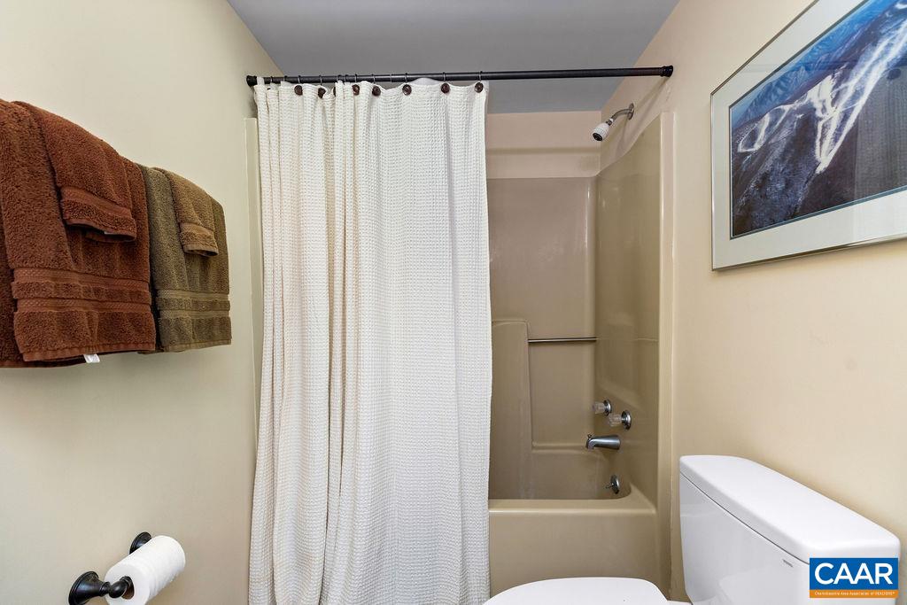 2048 Stone Ridge Wintergreen, VA 22967 - Photo 23 of 36 a bathroom with a shower curtain and a toilet