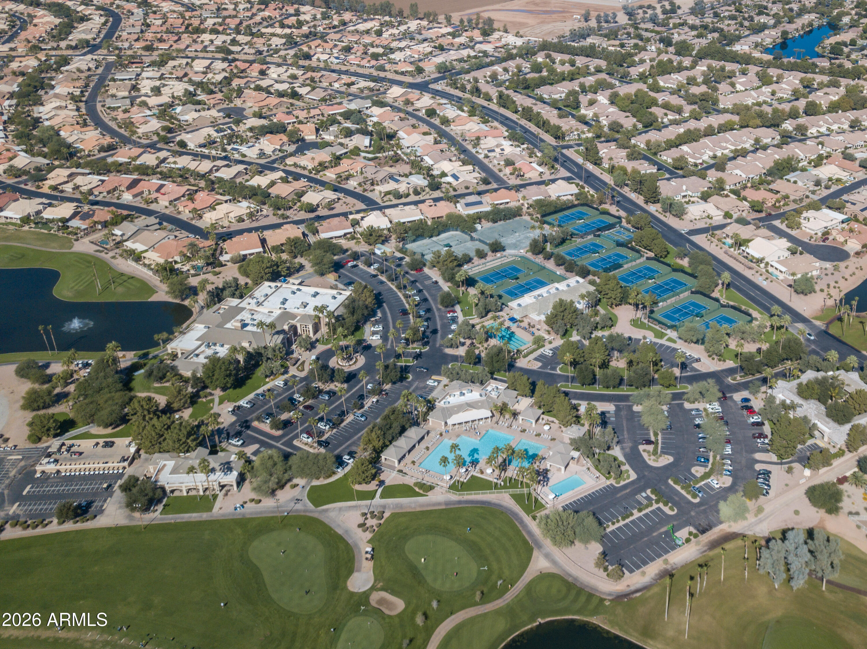 9741 East Holiday Way Sun Lakes, AZ 85248 - Photo 31 of 46 1 Aerial View of Oakwood Club House
