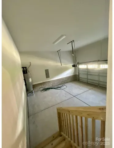 a view of a patio with wooden floor