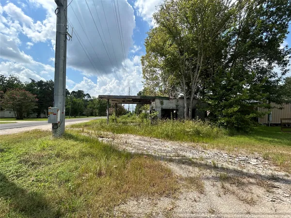 a view of a house with a yard and large trees