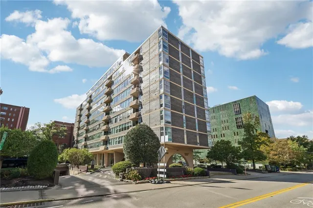 a front view of a building