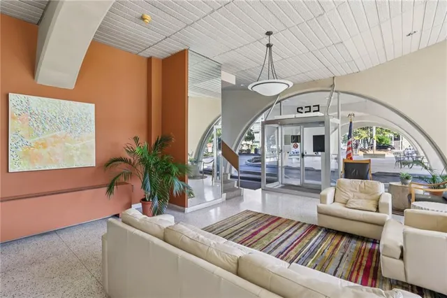 a living room with furniture