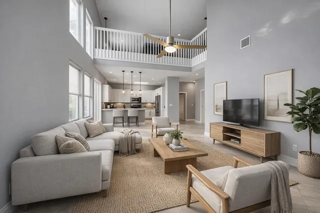 a view of a swimming pool with a patio