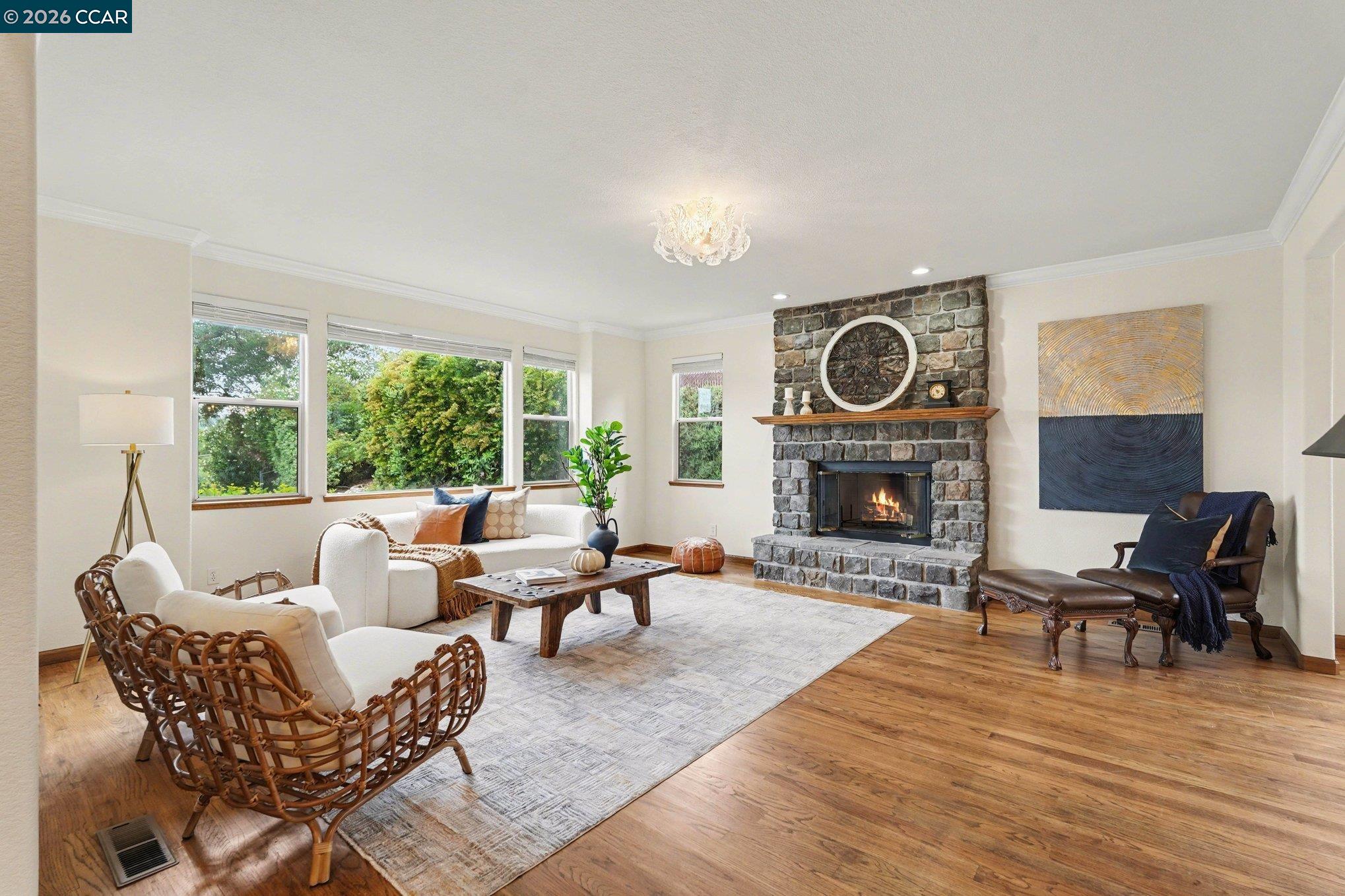 4885 Milden Road Martinez, CA 94553 - Photo 10 of 52 a living room with furniture and a fireplace