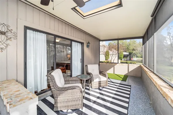 a view of a swimming pool with garden