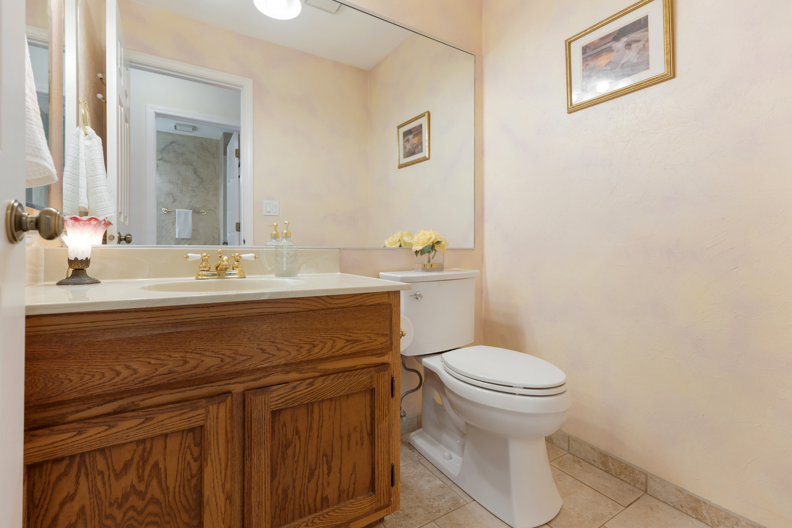 1907 Gresham Circle, Unit D Wheaton, IL 60189 - Photo 19 of 26 a bathroom with a sink toilet and a mirror