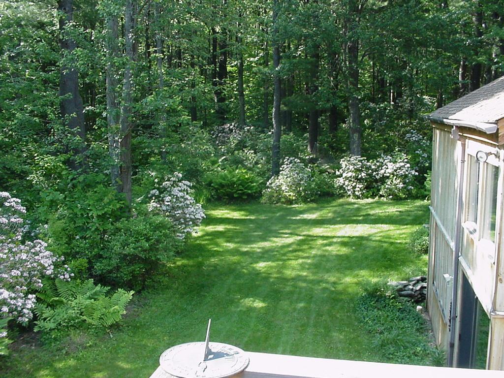 38 Rood Hill Road Sandisfield, MA 01255 - Photo 22 of 25 a backyard of a house with a garden and plants
