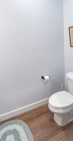 a bathroom with a toilet and a