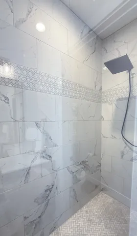 a bathroom with a shower