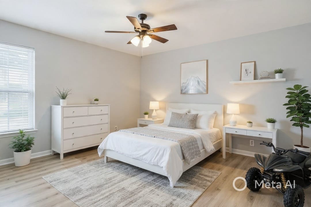 1205 Jacksons Hill Road Hermitage, TN 37076 - Photo 2 of 28 a bedroom with a bed a dresser and a potted plant