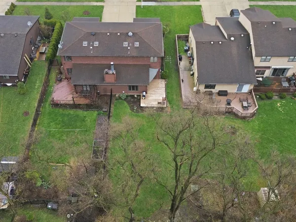 an aerial view of a house