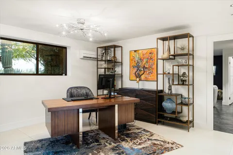 a view of a terrace with furniture