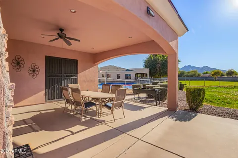 a view of a swimming pool with an ocean view
