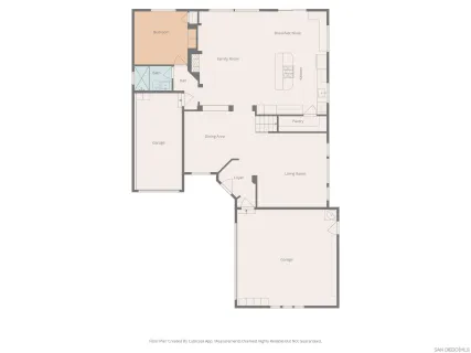 a picture of a room with a white wall and a clock