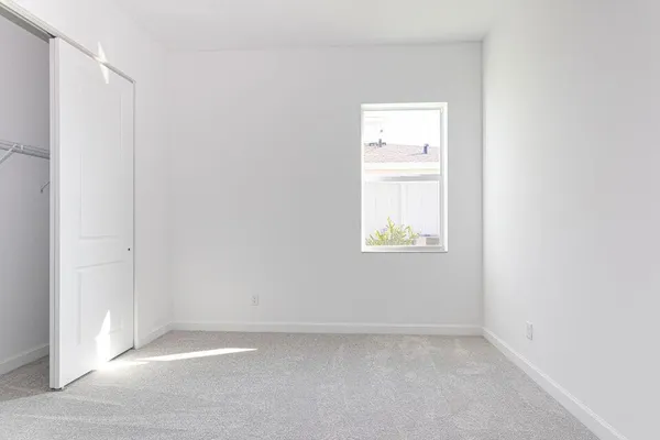 an empty room with a window