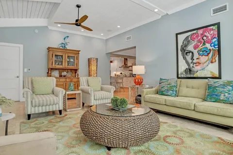 a living room with furniture