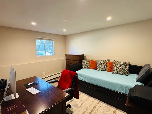 a living room with furniture and a couch