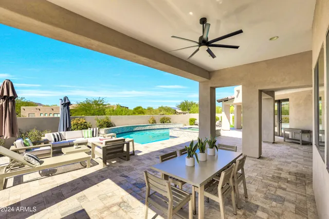 a outdoor space with furniture and garden view