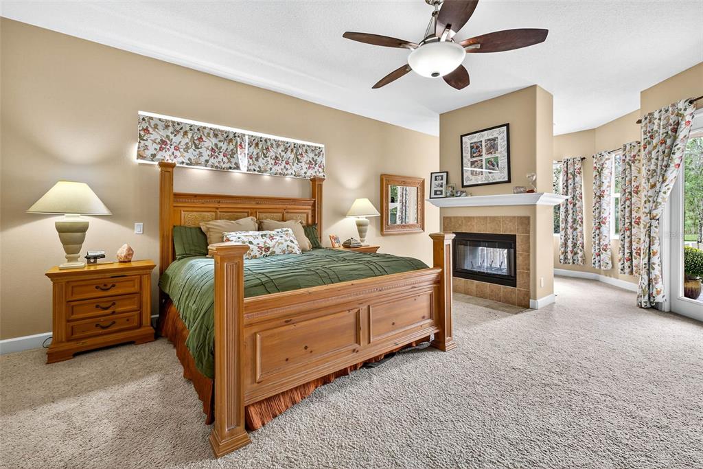 13887 Gavin Road Dover, FL 33527 - Photo 29 of 74 a bedroom with a bed and a fireplace