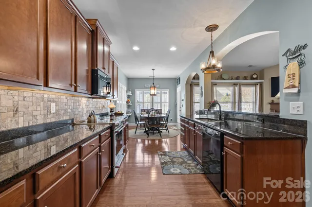 a kitchen with lots of counter top space