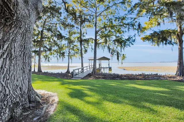 a view of a swimming pool with lounge chair