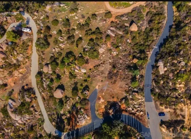 an aerial view of a residential houses