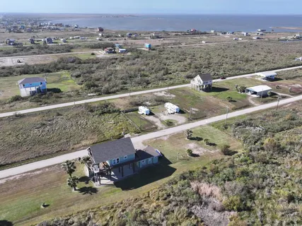 an aerial view of a house