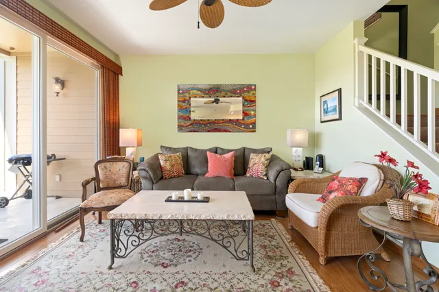 a living room with furniture and a couch