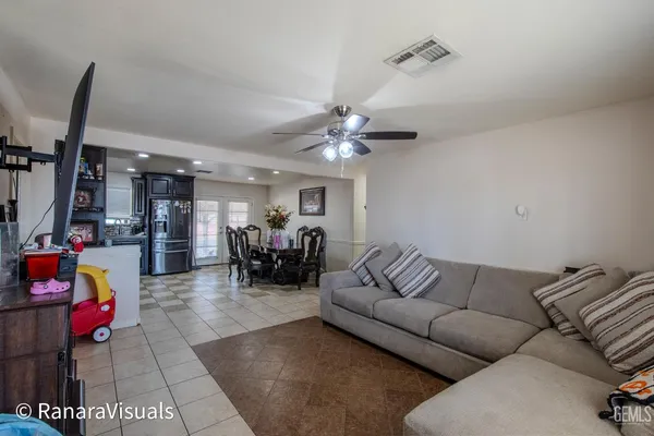 a living room with furniture