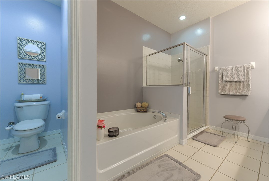 8249 Silver Birch Way Lehigh Acres, FL 33971 - Photo 13 of 19 a bathroom with a bathtub and a toilet