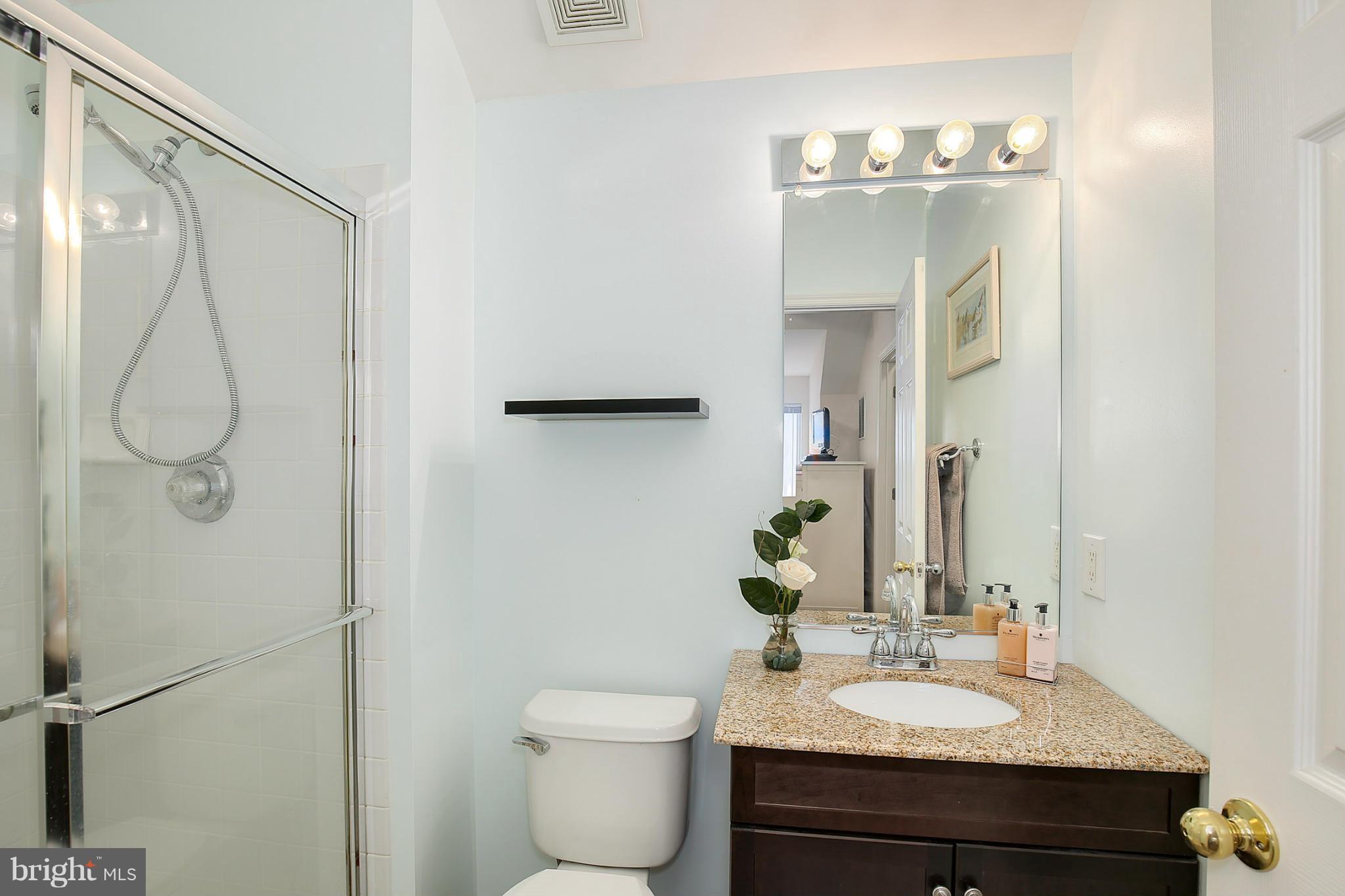 5806 Summers Grove Road Alexandria, VA 22304 - Photo 27 of 30 a bathroom with a granite countertop sink toilet and shower