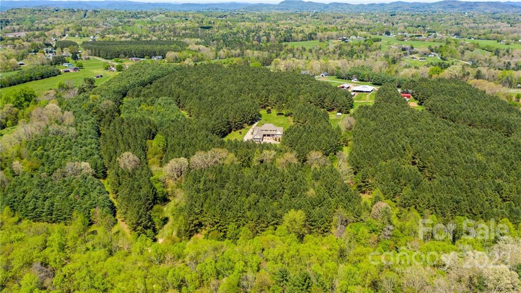 4597 Hickory Nut Ridge Road Granite Falls, NC 28630 - Photo 46 of 48 an aerial view of residential houses with outdoor space and trees