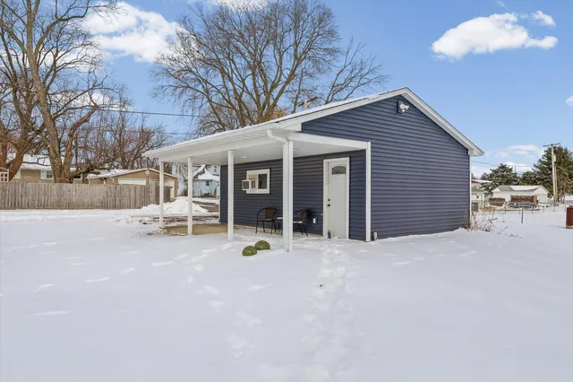a view of a house with a patio