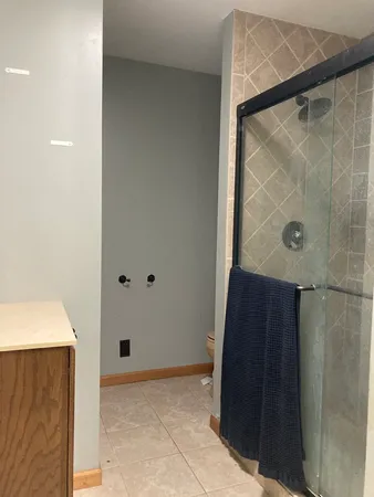 a view of bathroom with shower