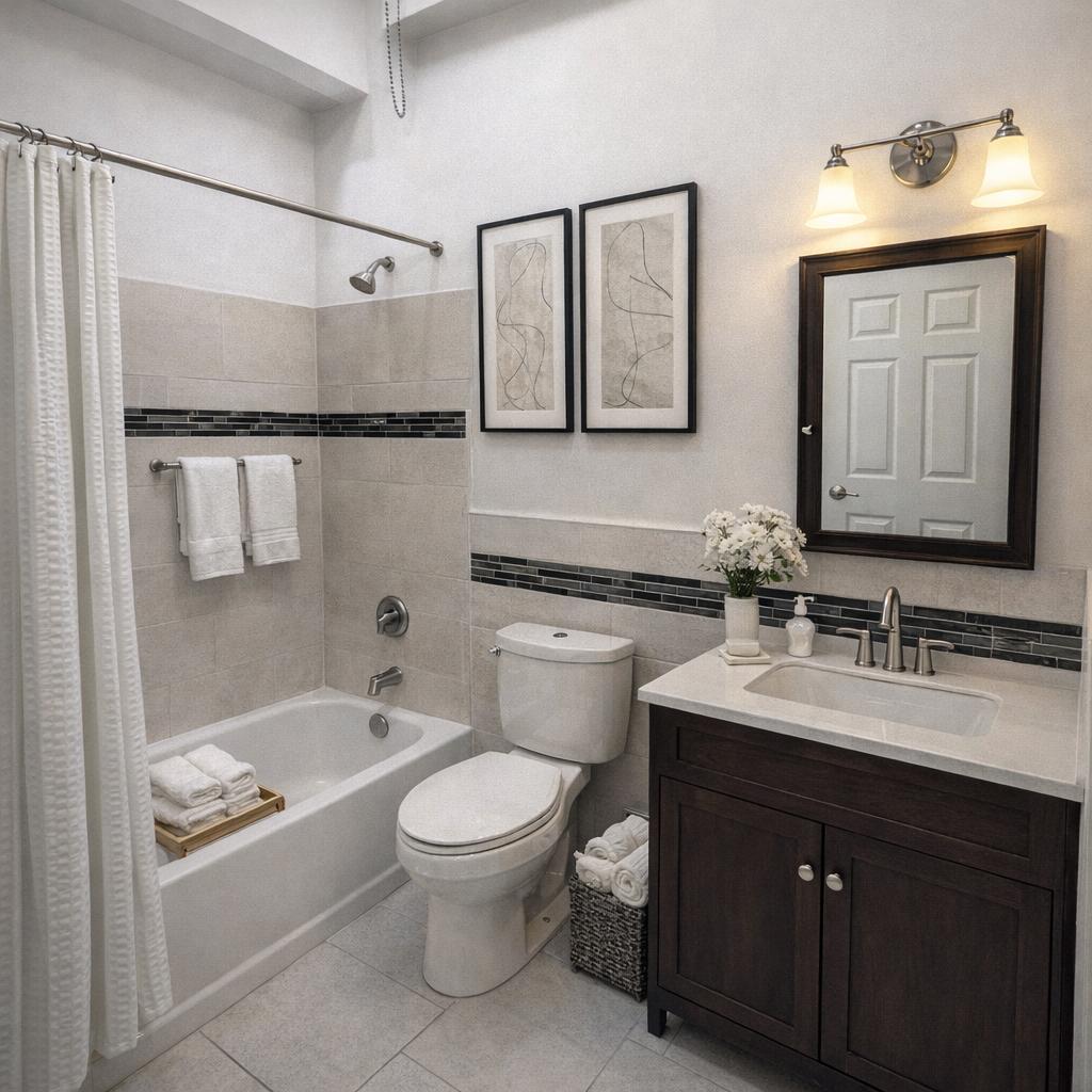 5933 Trinity Street Philadelphia, PA 19143 - Photo 8 of 21 Elegant bathroom with modern touches.(Staged)