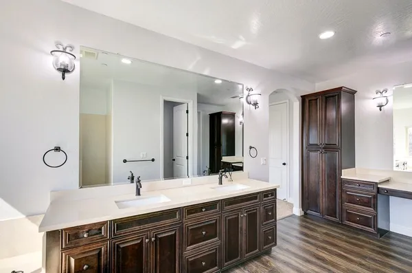 a backyard of a house with dishwasher and outdoor seating