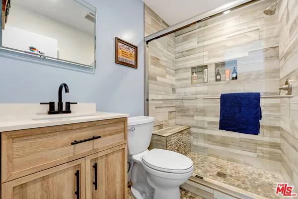 a bathroom with a toilet a sink and mirror