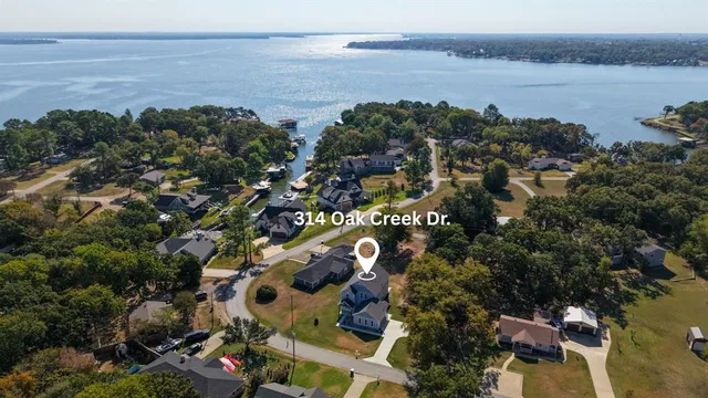 an aerial view of multiple house