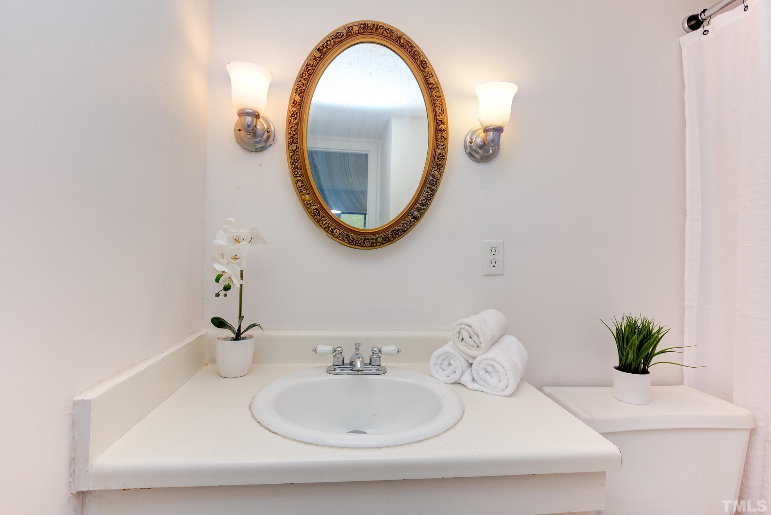 5060 Flint Ridge Place, Unit 5060 Raleigh, NC 27609 - Photo 20 of 29 a bathroom with a sink and a mirror
