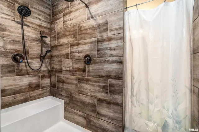 a bathroom with a shower