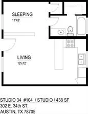 $1,400 | 302 East 34th Street, Unit 201, Austin, TX 78705