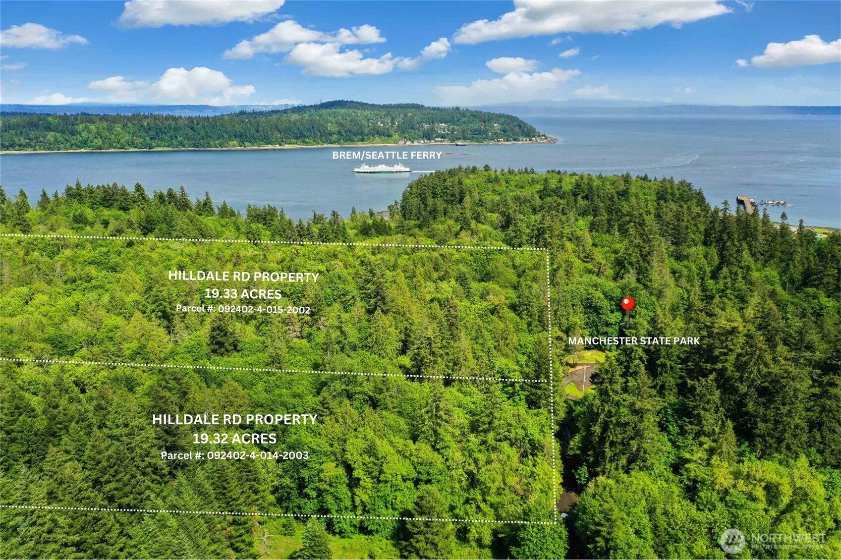 7817 East Hilldale Road Port Orchard, WA 98366 - Photo 6 of 24 a view of a lake with a big yard